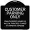 Signmission Customer Parking Only Unauthorized Vehicles Will Be Ticketed Towed at Owners Expense, BS-1818-24204 A-DES-BS-1818-24204 - alternate 1